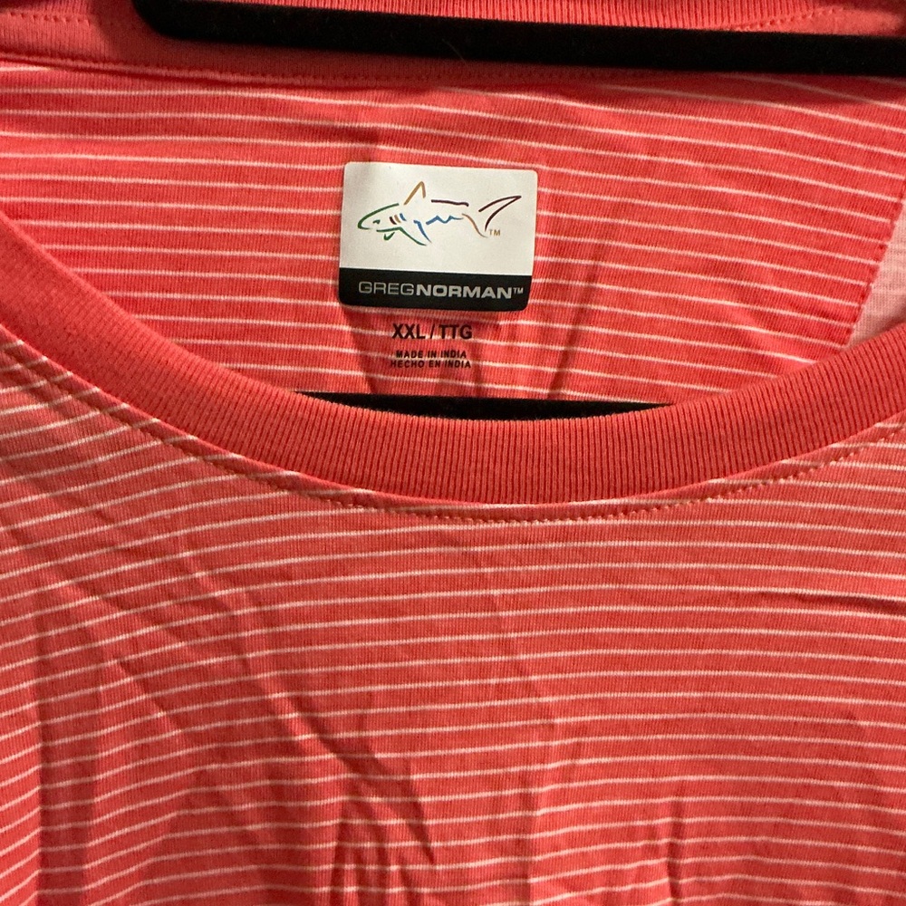 Greg Norman Collection Coral Striped Short Sleeve Tee